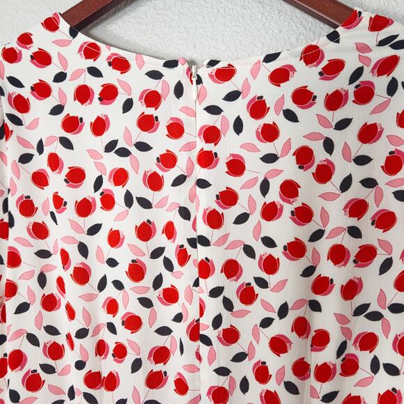 Talbots Women’s Dress Cottagecore Garden Tulip Print V-Neck Midi Ruffle Hem Sz 4 - Picture 7 of 9